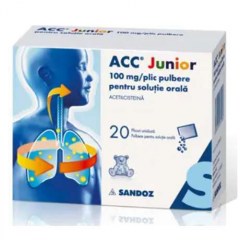 ACC Junior 100mg plic pulbere pentru solutie orala, 20 plicuri, Sandoz